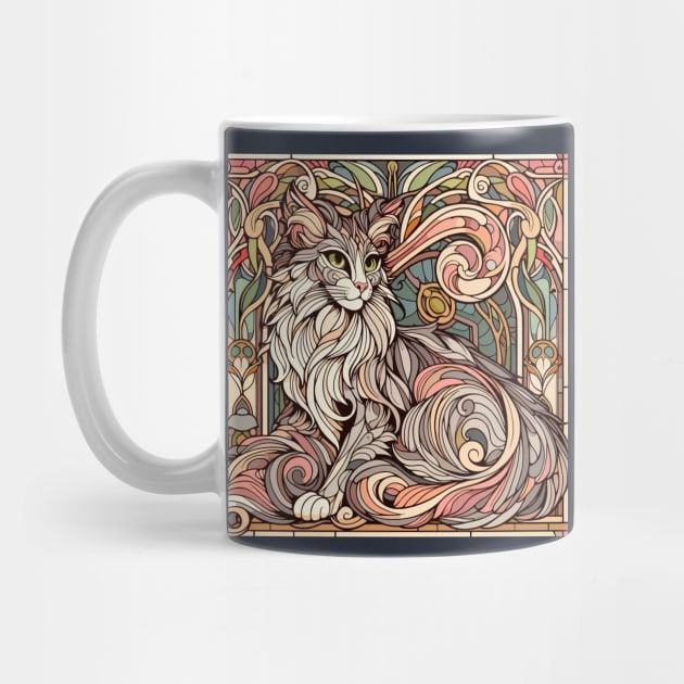 Kitty Cat Art Nouveau by DesignDinamique